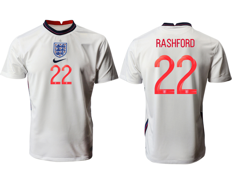 Men 2021 Europe England home AAA version #22 white soccer jerseys